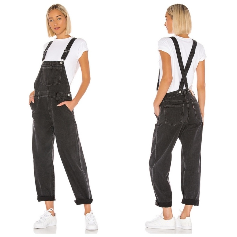 Levi's Slouch Overalls in Loose Cannon Black Grey